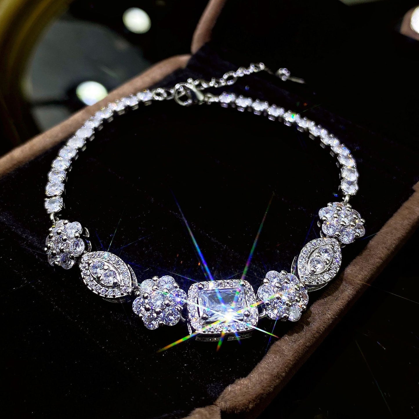 Elegant S925 Sterling Silver Diamond Bracelet