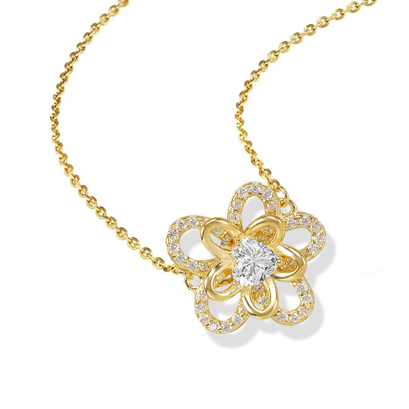 S925 Silver Sunflower Necklace