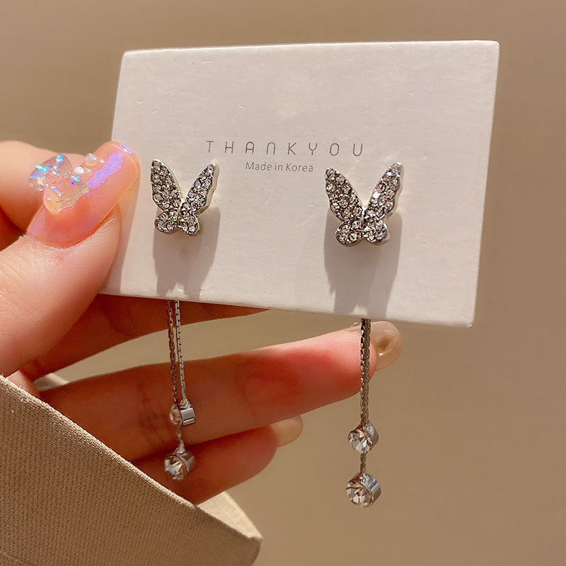 Elegant Butterfly Tassel Earrings