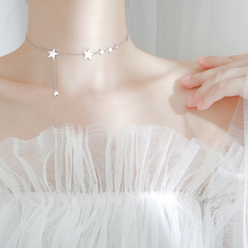 Delicate Star Pendant Short Clavicle Necklace