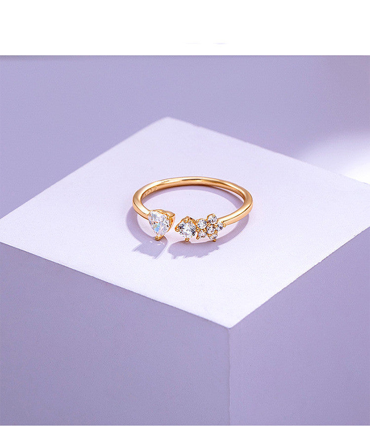 Harajuku Rhodium-Plated Flower Ring