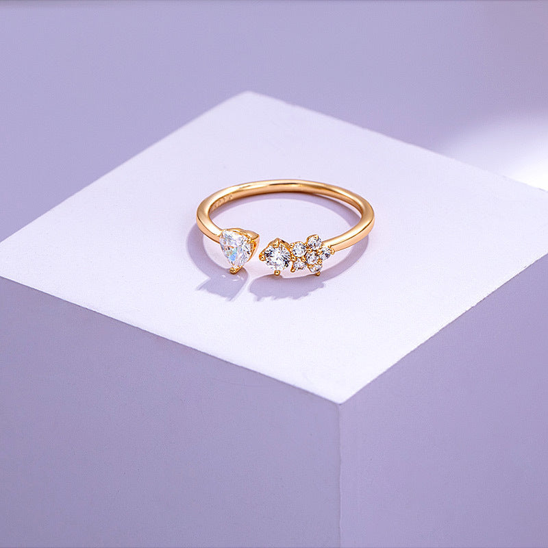 Harajuku Rhodium-Plated Flower Ring