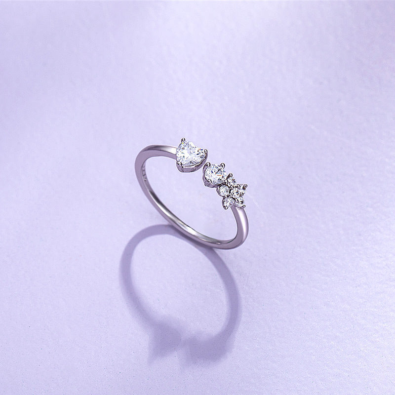 Harajuku Rhodium-Plated Flower Ring