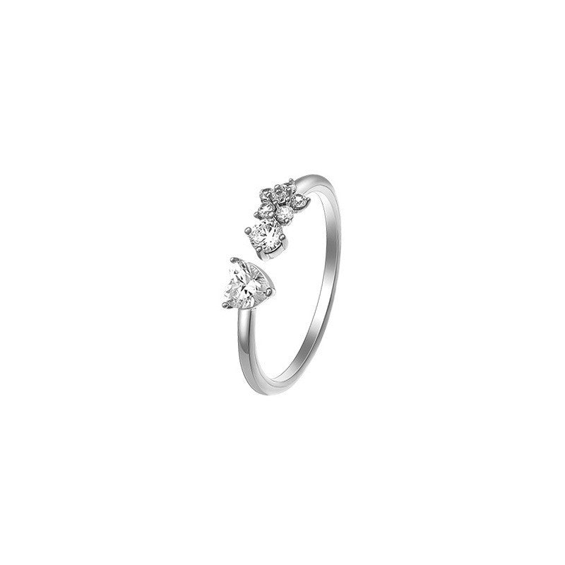Harajuku Rhodium-Plated Flower Ring