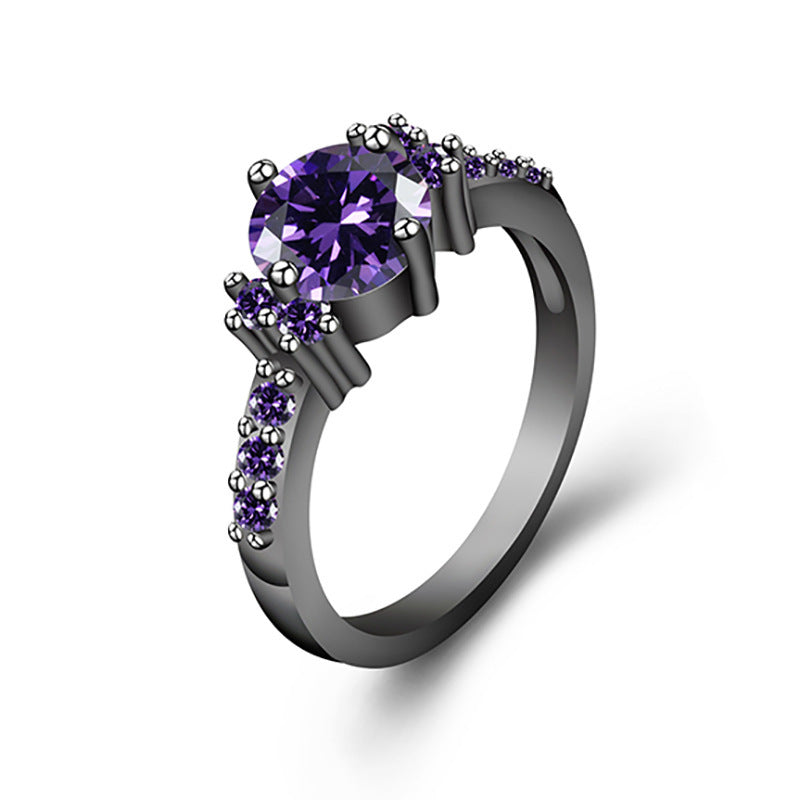 Simple Fuchsia Zircon Diamond Ring