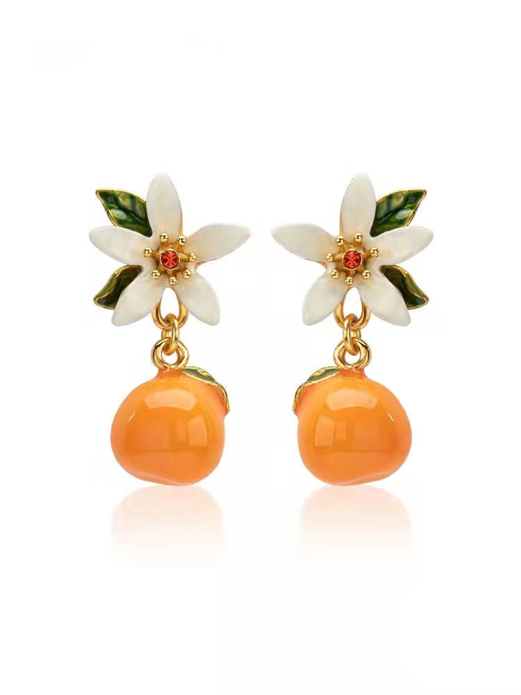 Trendy Citrus Gardenia Earrings