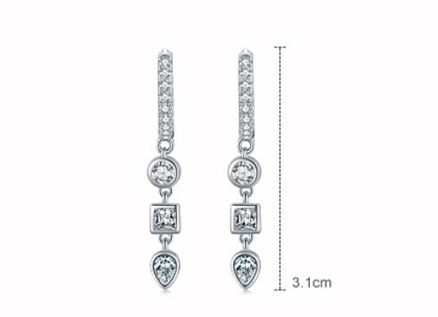 Trendy Geometric Zircon Earrings