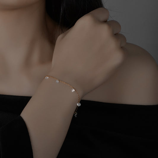 Women’s S925 Sterling Silver Sparkling Zircon Bracelet