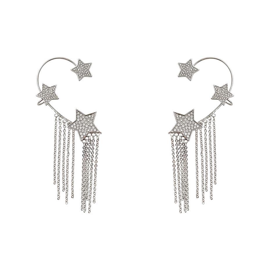 Elegant French Full Diamond Tassel Earrings