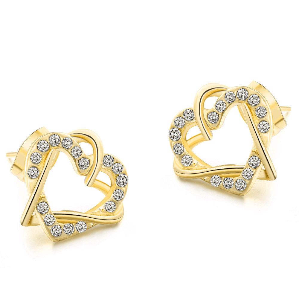 Fashion Heart-shaped Necklace And Earrings Set