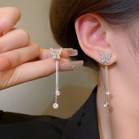 Elegant Butterfly Tassel Earrings