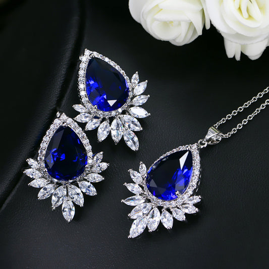 Elegant AAA Crystal Bridal Banquet Dinner Jewelry Set