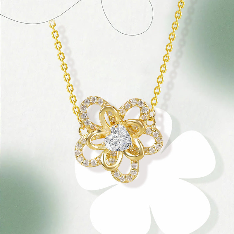 S925 Silver Sunflower Necklace