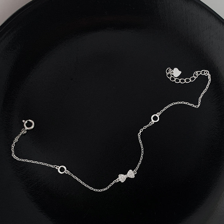 Women's Niche Design 925 Sterling Silver Bow Bracelet