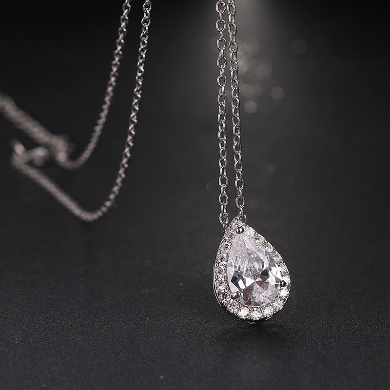 Elegant Teardrop Gemstone Necklace & Earring Set