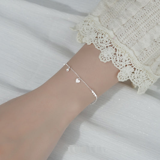 S925 Sterling Silver Glossy Love Diamond Bracelet