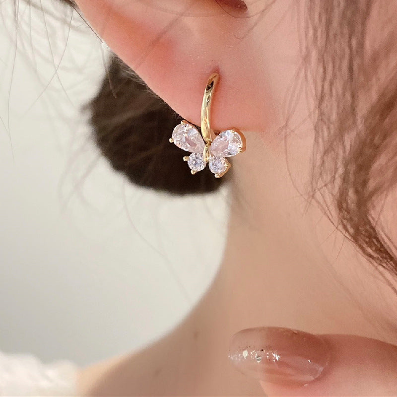 Trendy Zircon Butterfly Earrings