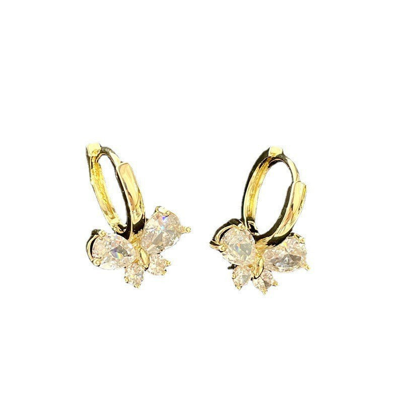 Trendy Zircon Butterfly Earrings