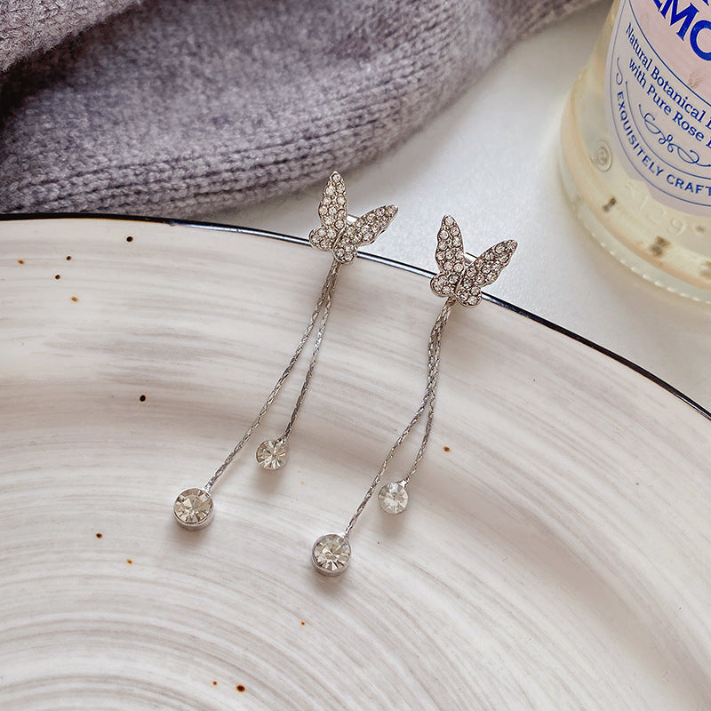 Elegant Butterfly Tassel Earrings