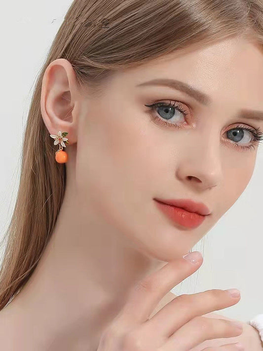 Trendy Citrus Gardenia Earrings