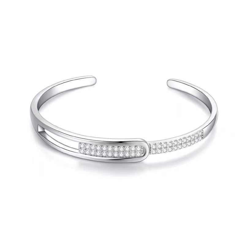 S925 Sterling Silver Full Diamond Bracelet Korean Fashion Style