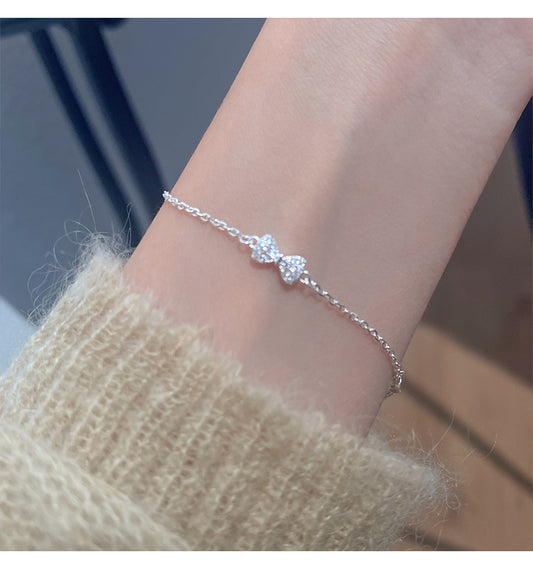 Women's Niche Design 925 Sterling Silver Bow Bracelet