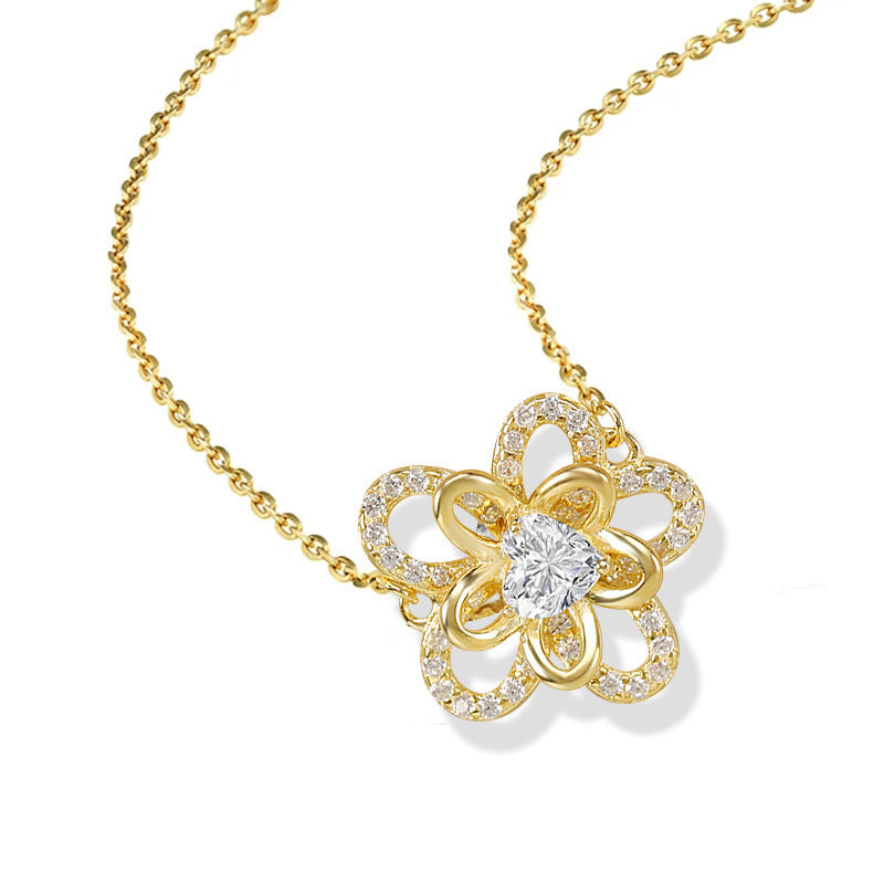 S925 Silver Sunflower Necklace