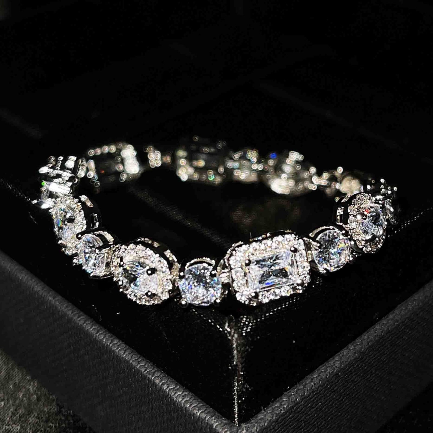 Elegant S925 Sterling Silver Diamond Bracelet