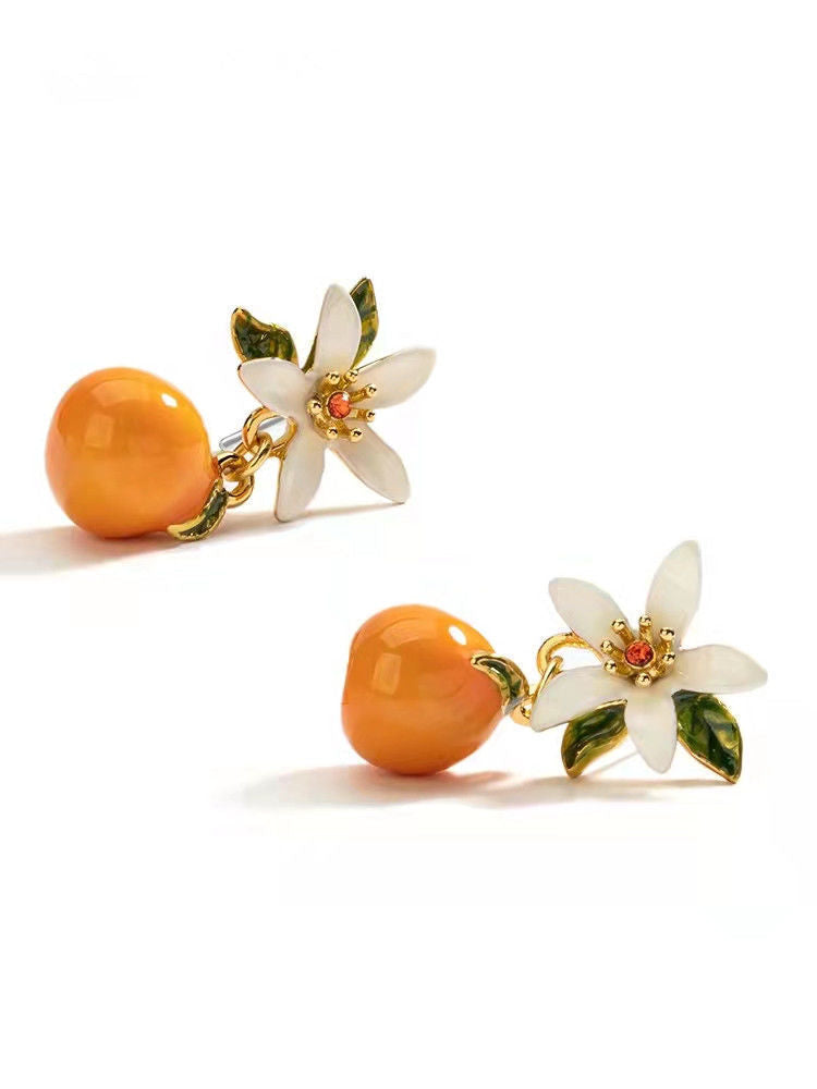 Trendy Citrus Gardenia Earrings
