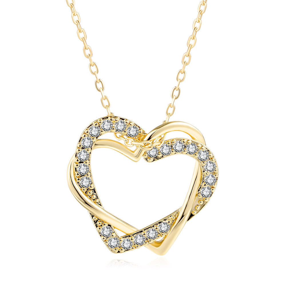 Fashion Heart-shaped Necklace And Earrings Set