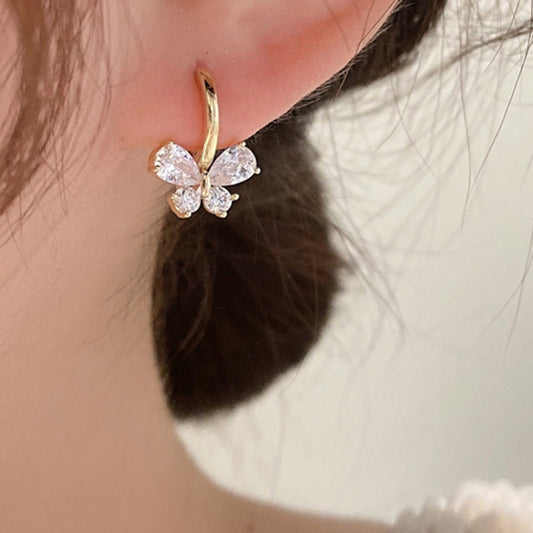 Trendy Zircon Butterfly Earrings