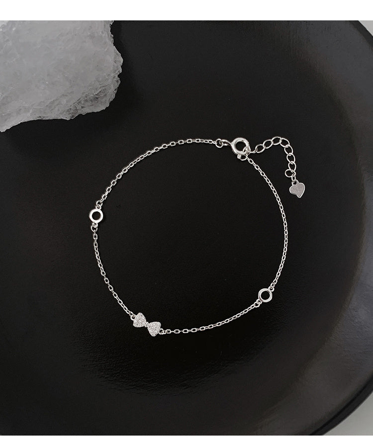 Women's Niche Design 925 Sterling Silver Bow Bracelet