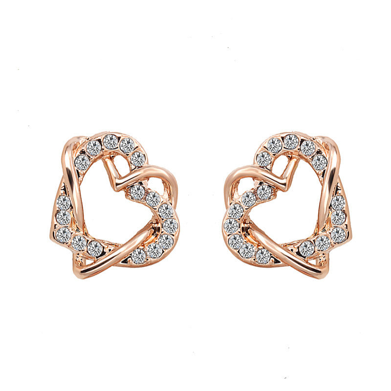 Fashion Heart-shaped Necklace And Earrings Set