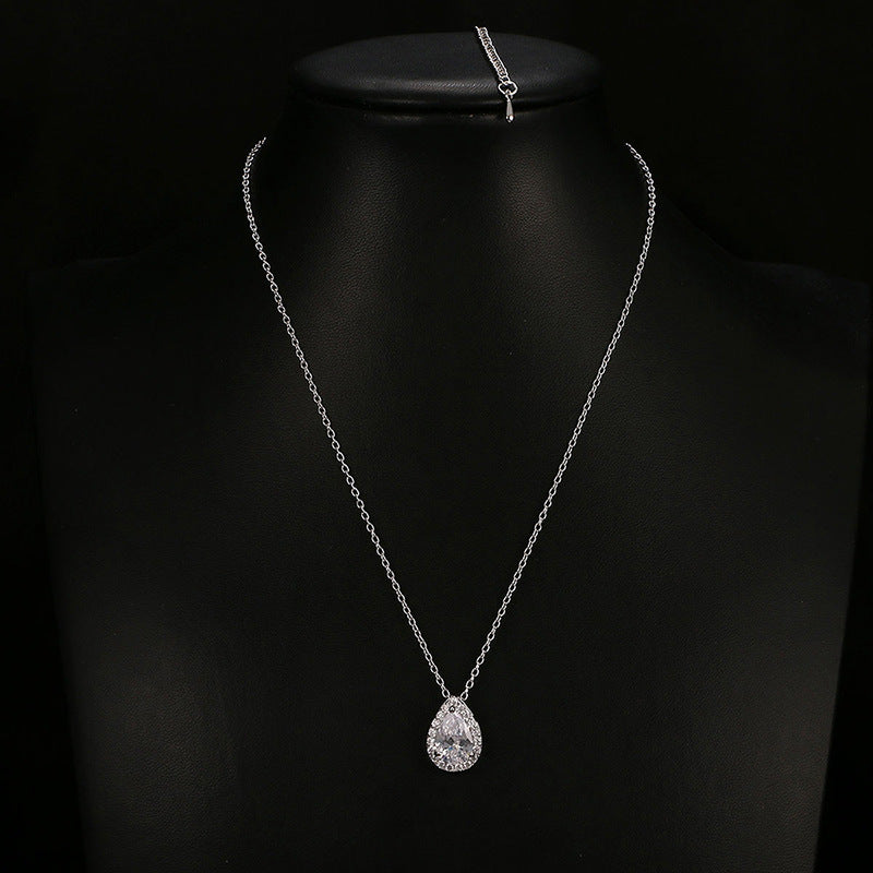 Elegant Teardrop Gemstone Necklace & Earring Set