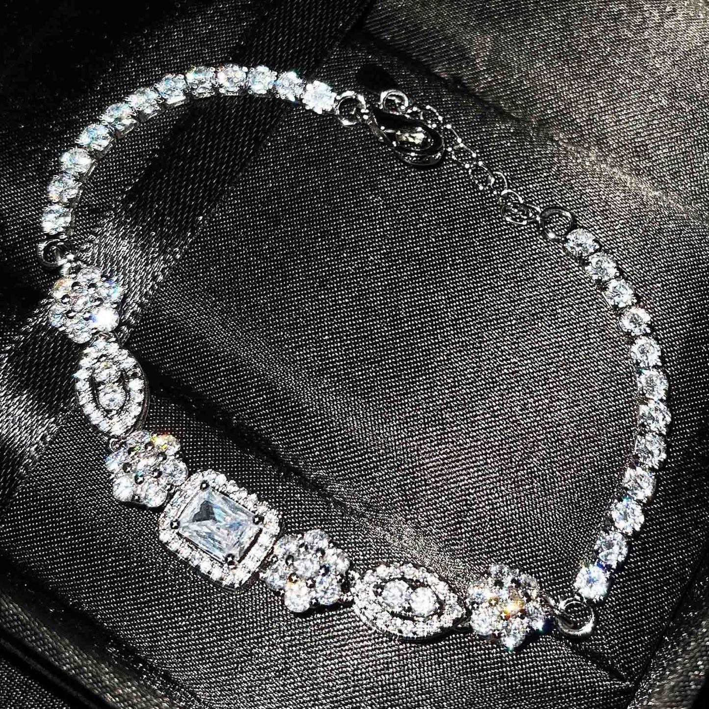 Elegant S925 Sterling Silver Diamond Bracelet
