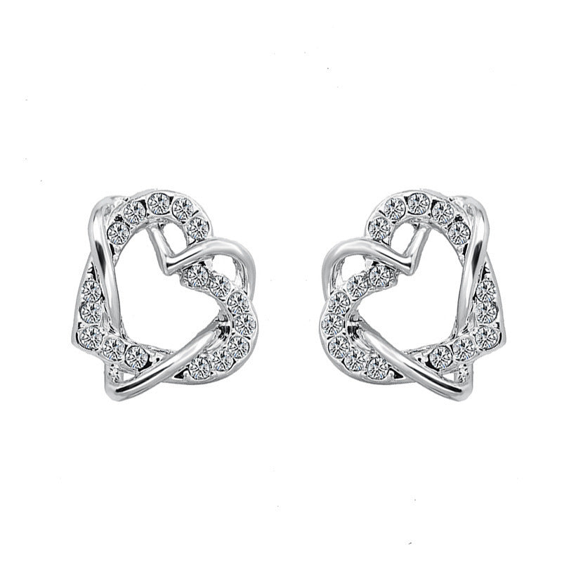 Fashion Heart-shaped Necklace And Earrings Set