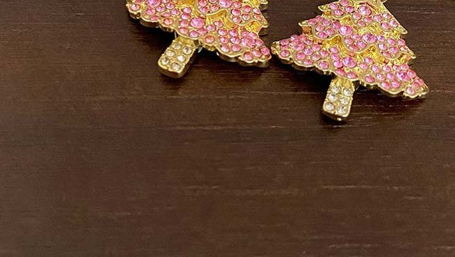 Sparkling Zircon Christmas Tree Dangle Earrings