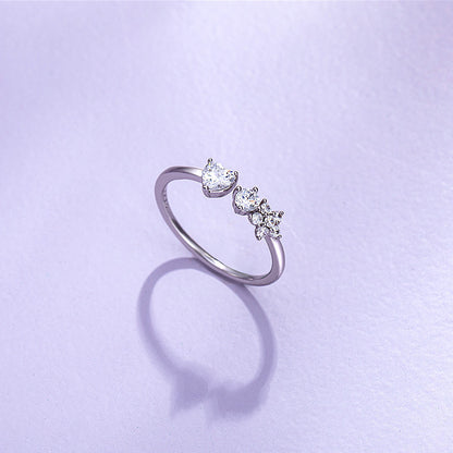 Harajuku Rhodium-Plated Flower Ring