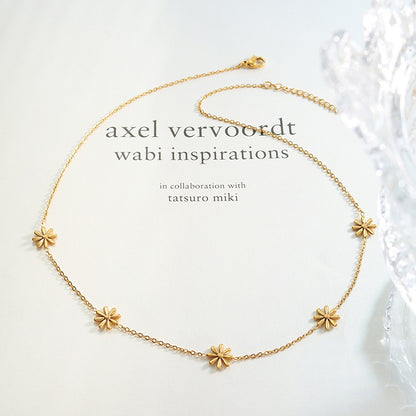 Elegant Fairy Flower Necklace – Gold-Plated Titanium Steel