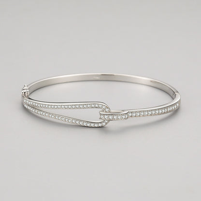 S925 Sterling Silver Bracelet Diamond Geometric Bracelet