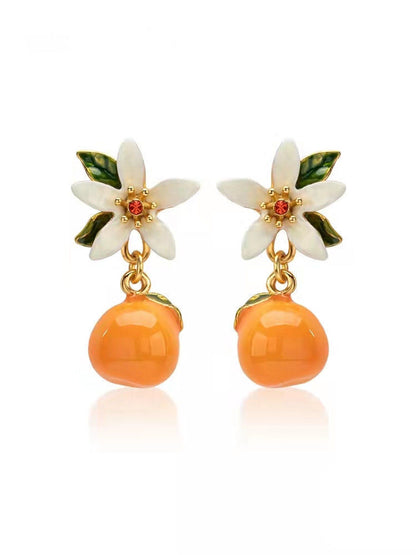 Trendy Citrus Gardenia Earrings