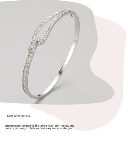 S925 Sterling Silver Bracelet Diamond Geometric Bracelet