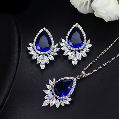 Elegant AAA Crystal Bridal Banquet Dinner Jewelry Set