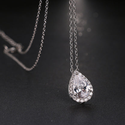 Elegant Teardrop Gemstone Necklace & Earring Set