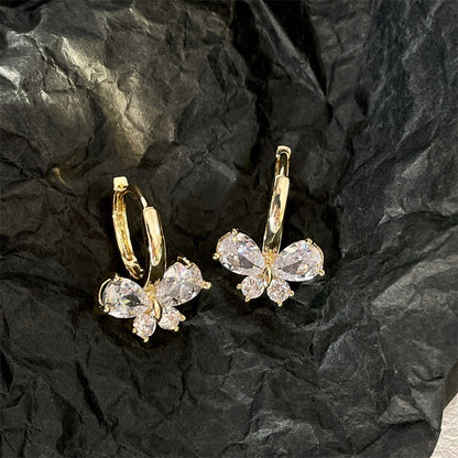 Trendy Zircon Butterfly Earrings