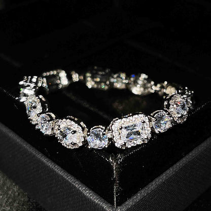 Elegant S925 Sterling Silver Diamond Bracelet