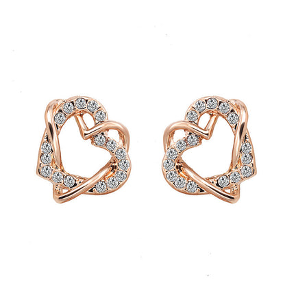 Fashion Heart-shaped Necklace And Earrings Set