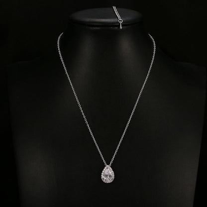 Elegant Teardrop Gemstone Necklace & Earring Set