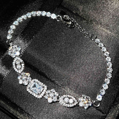 Elegant S925 Sterling Silver Diamond Bracelet