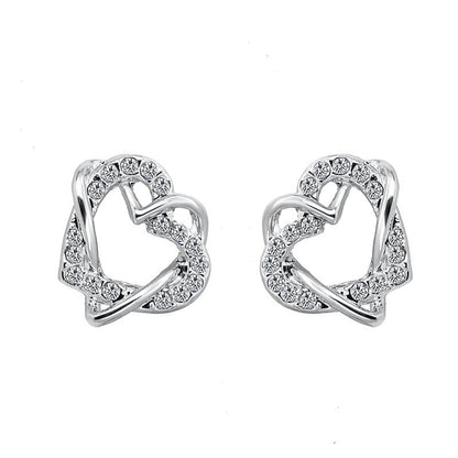 Fashion Heart-shaped Necklace And Earrings Set